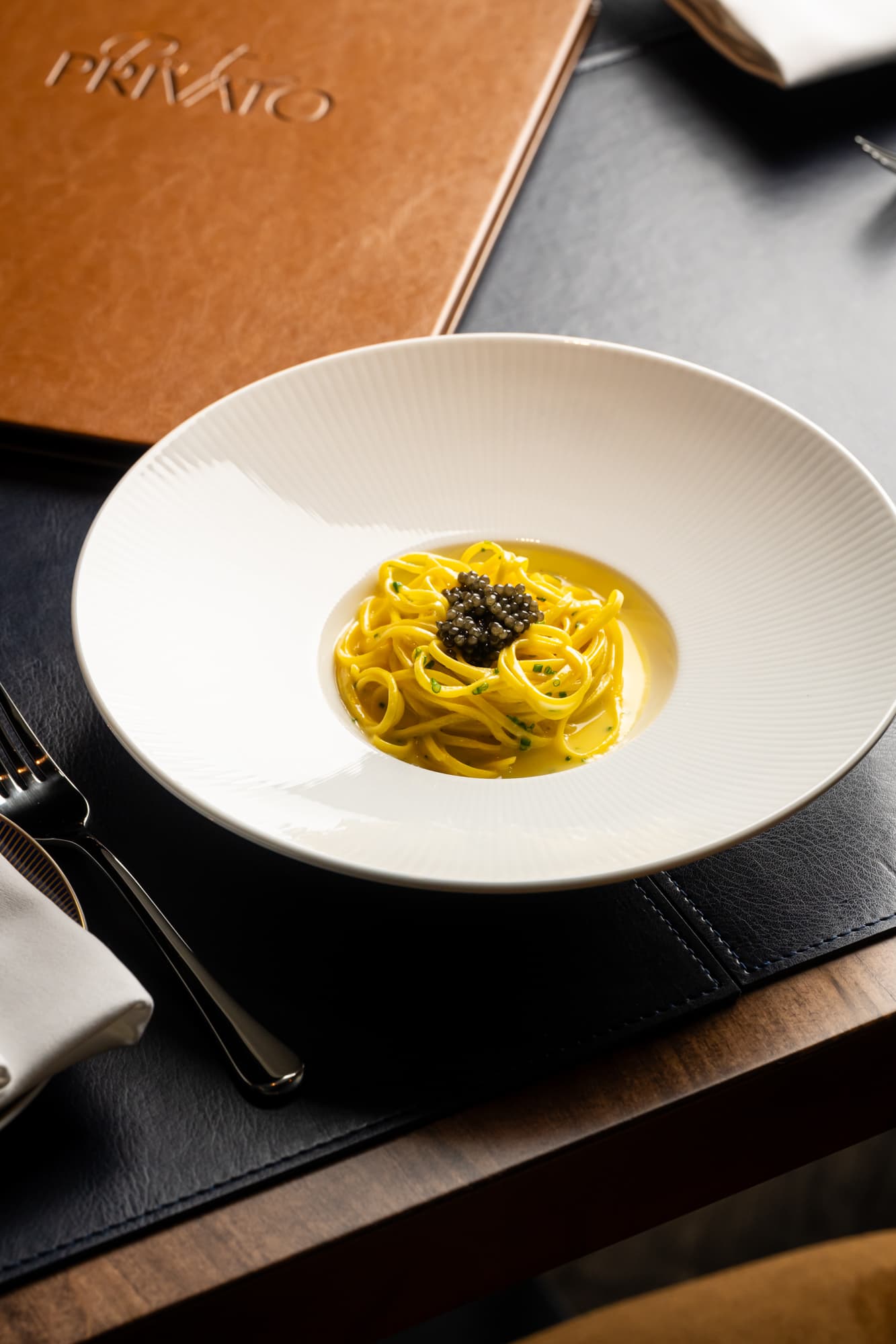 Tagliolini with caviar at Pasta Privato
