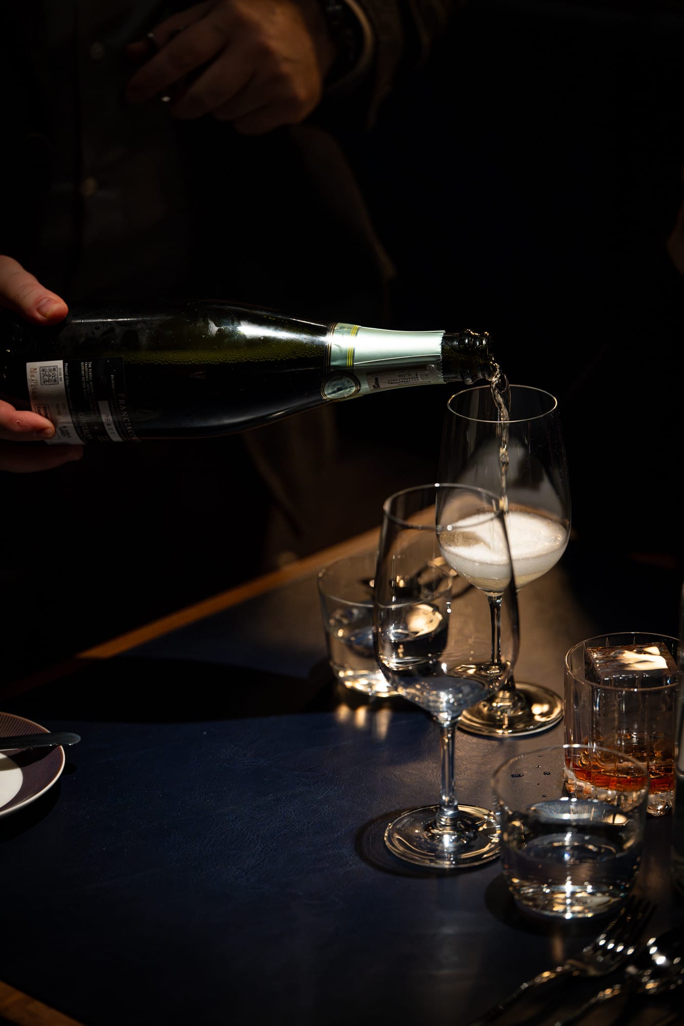 Sparkling wine poured tableside